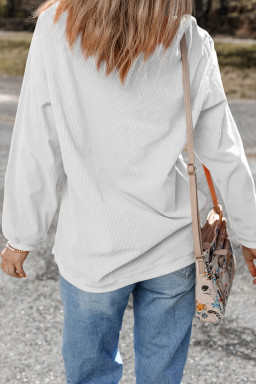 White Raised Rib MISSISSIPPI Baggy Sweatshirt
