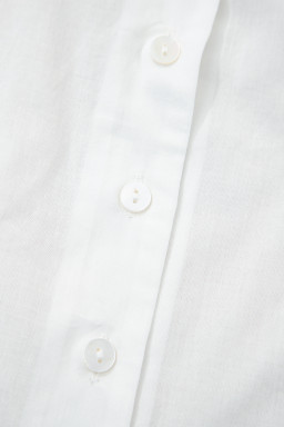 White Flower Eyelet Embroidered Patchwork Sheer Short Sleeve Shirt