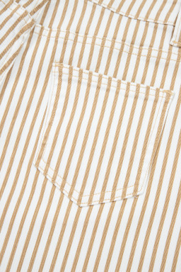 Khaki Stripe Casual Barrel Jeans