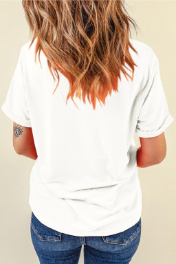 White LUCKY Clover Pennant St Patricks Day T Shirt