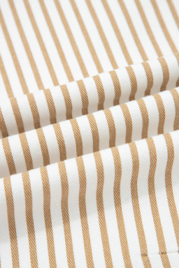 Khaki Stripe Casual Barrel Jeans