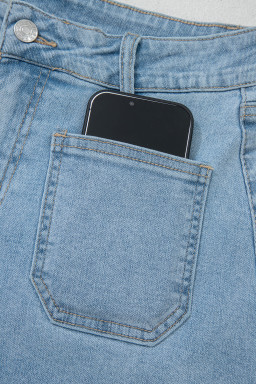 Myosotis High Rise Patch Pocket Denim Shorts