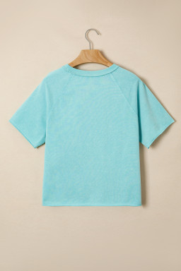 Mint Green Mineral Wash Raglan Sleeve Boxy Fit Cropped Tee