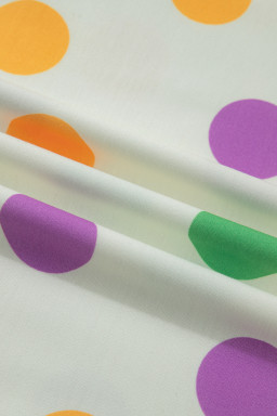 Multicolour Polka Dot Print Drop Shoulder Pullover Drawstring Shorts Set