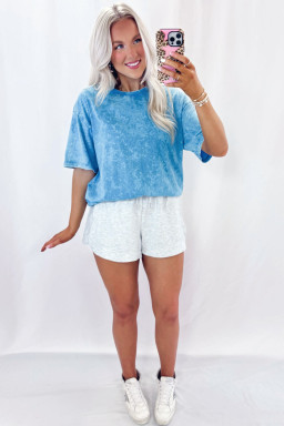 Blue Mineral Washed Oversized Tee
