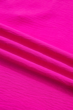 Rose Red Dolman Half Sleeve Leopard Patchwork Trim V Neck Blouse