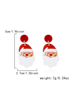 Fiery Red Father Christmas Dangle Earrings