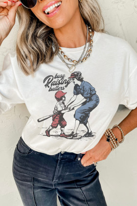 White Busy Raising Ballers Cool Mom Tee