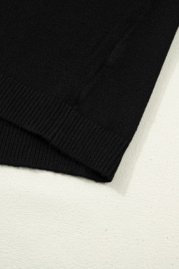 Black Heart Detail Contrast Cuffs Baggy Sweater