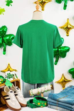 Bright Green St Patricks Day Sequin Cupcake Graphic T Shirt