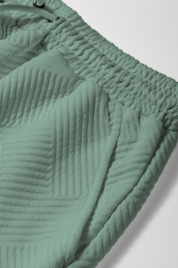 Mineral Blue Textured Short Sleeve Top and Shorts Set