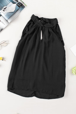 Black Keyhole Halter Neck Tank