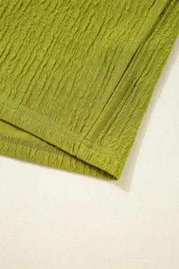 Spinach Green Solid Color Textured Ruched Side Bodycon Tank Dress