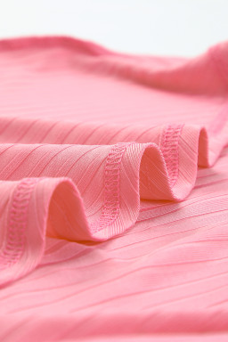 Pink Pink Pink Shimmer Ribbed Texture Plus Size Cardigan