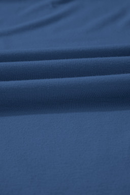 Sail Blue Solid Color Pleated Detail Elastic Waist Sleeveless Jumpsuit