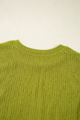 Spinach Green Solid Color Textured Ruched Side Bodycon Tank Dress