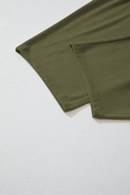 Four Leaf Clover Solid Color Pleated Detail Elastic Waist Sleeveless Jumpsuit