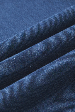 Dark Blue Retro Bib Pocket Buckle Straps Casual Denim Jumpsuit