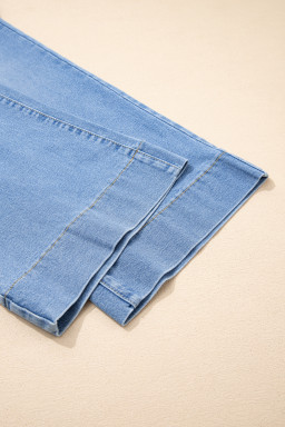 Iceland Blue Acid Wash Contrast Lace-up Plus Size Jeans