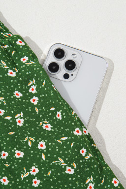 Green Floral Print Wrap V Neck Short Sleeve High Waistband Mini Dress