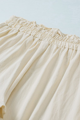 Khaki Paperbag Waist Straight Leg Cropped Pants