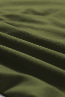 Fern Green Asymmetric Shoulder Color Block Twist Detail Loose Top