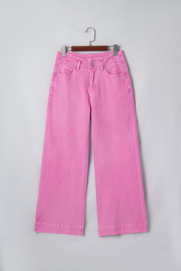 Bonbon 2-Button High Waist Wide Leg Jeans