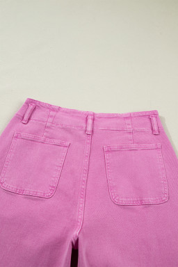 Bonbon 2-Button High Waist Wide Leg Jeans