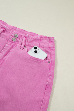 Bonbon 2-Button High Waist Wide Leg Jeans