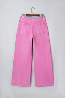 Bonbon 2-Button High Waist Wide Leg Jeans