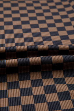 Black Checkerboard Round Neck Summer T Shirt