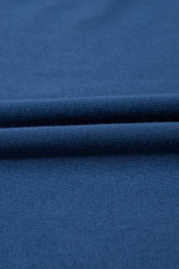 Sail Blue Solid Color Front Twist Puff Sleeve Ruffled Dress