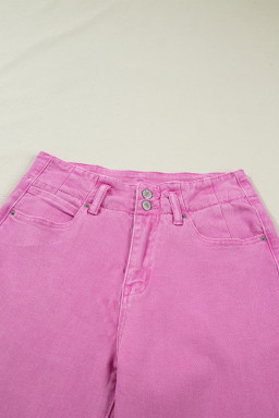 Bonbon 2-Button High Waist Wide Leg Jeans