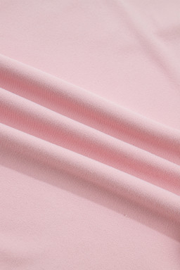 Light Pink Solid Color Bow Textured Patchwork Long Sleeve Tee