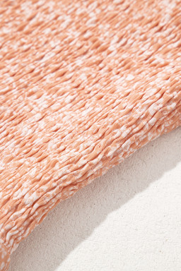 Pink Floral Print Button Smocked Bodice Long Dress