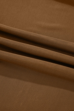 Coffee Sheer Mesh Patchwork High Neck Long Sleeve Top