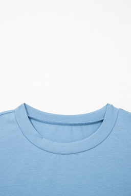 Beau Blue Stars Stripes Short Puff Sleeve Top