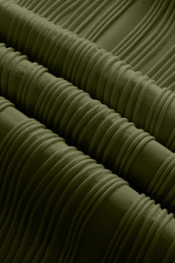 Jungle Green Solid Color Wavy Textured Plus Size Tee