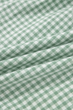 Green Contrast Trim Plaid Print Plus Size Shorts