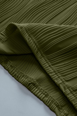 Jungle Green Solid Color Wavy Textured Plus Size Tee