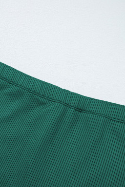 Skobeloff Plus Size Ribbed Contrast Trim Adjustable Straps 2pcs Swimsuit