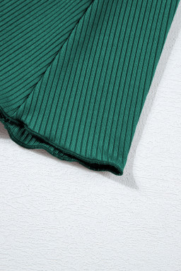 Skobeloff Plus Size Ribbed Contrast Trim Adjustable Straps 2pcs Swimsuit