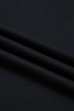 Black Solid Color Dropped Shoulder Long Sleeve Top
