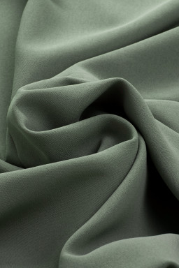 Green V Neck 3/4 Sleeve High Low Hem Shirt