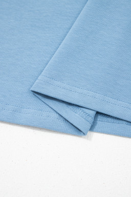 Beau Blue Stars Stripes Short Puff Sleeve Top