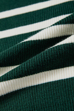 Blackish Green Ribbed Half Zip Collared Sweater Vest