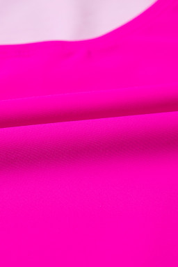 Sachet Pink V Neck Twisted Cutout Color Block One Piece Swimsuit