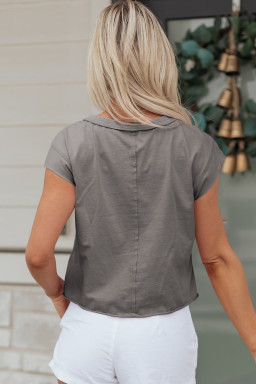 Medium Grey Mineral Wash Boxy Fit Cotton Tank Top