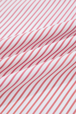 Red Stripe Plus Size Ruffled Hem Pinstriped Midi Dress