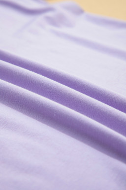 Orchid Petal Casual Plain Crew Neck Tee